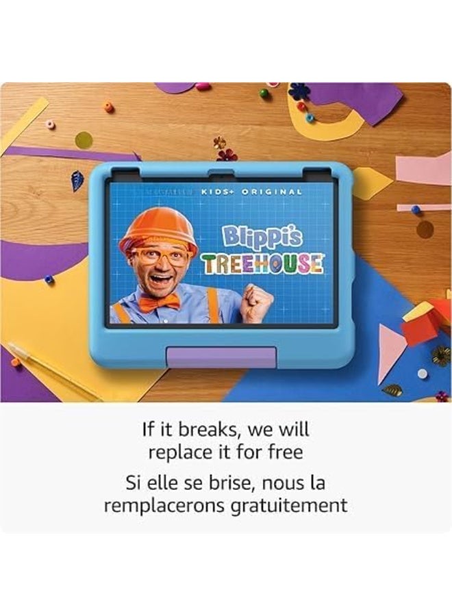 Amazon Ev Kids tablet HD 10 Kids tablet 32 GB (newest gen) | ages 3–7, includes ads-free books, games, apps and videos that children love, 10.1" brilliant screen, parental controls. (BLUE) - Image 2